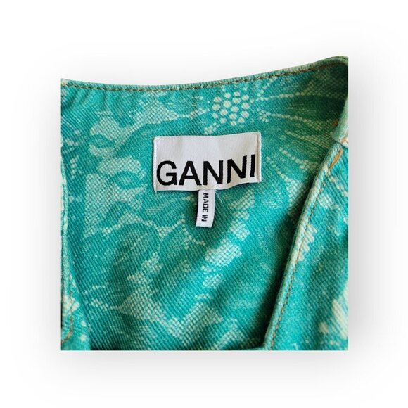 GANNI Denim Mini Blazer Dress Organic Cotton XS Romantic Girly - Picture 5 of 13